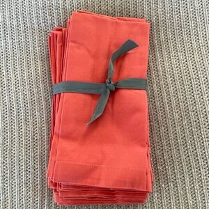 8 Crate and Barrel cloth napkins: Coral